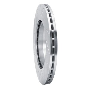 Mercedes-Benz GLC43 AMG Brake Rotor (1) - Rear Right - R1 Concepts - Drilled & Slotted - Silver - `16-`23